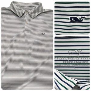 Vineyard Vines Performance Polo Men’s Size Large Striped Golf Stretch Shirt